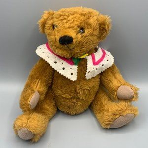 Duck House Jointed Plush Teddy Bear 12" Vtg Toy